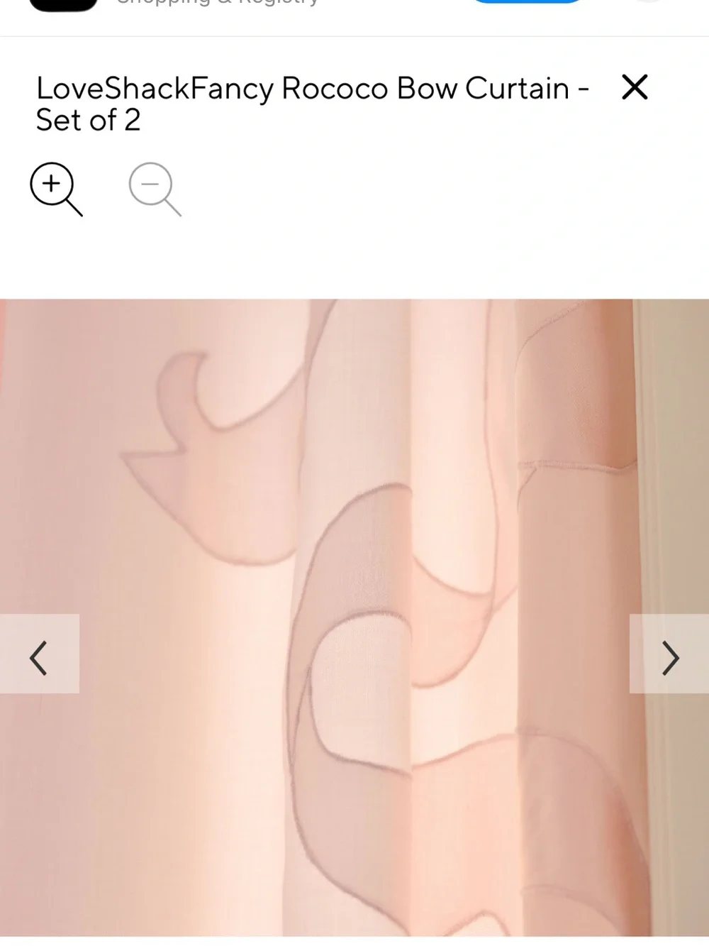 LoveShackFancy Pale Pink Floral Sheer-Accent Curtain Panels